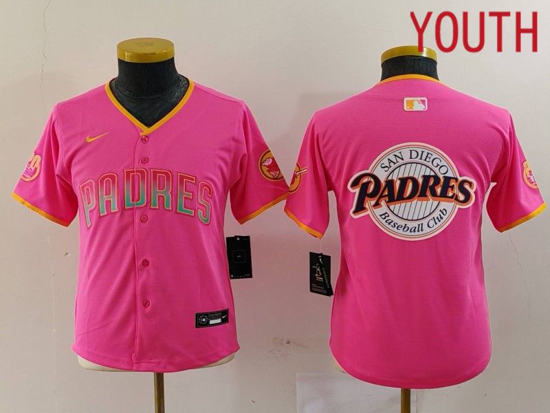 Youth San Diego Padres Blank Pink Joint Name 2024 Nike MLB Jersey style 4->youth mlb jersey->Youth Jersey